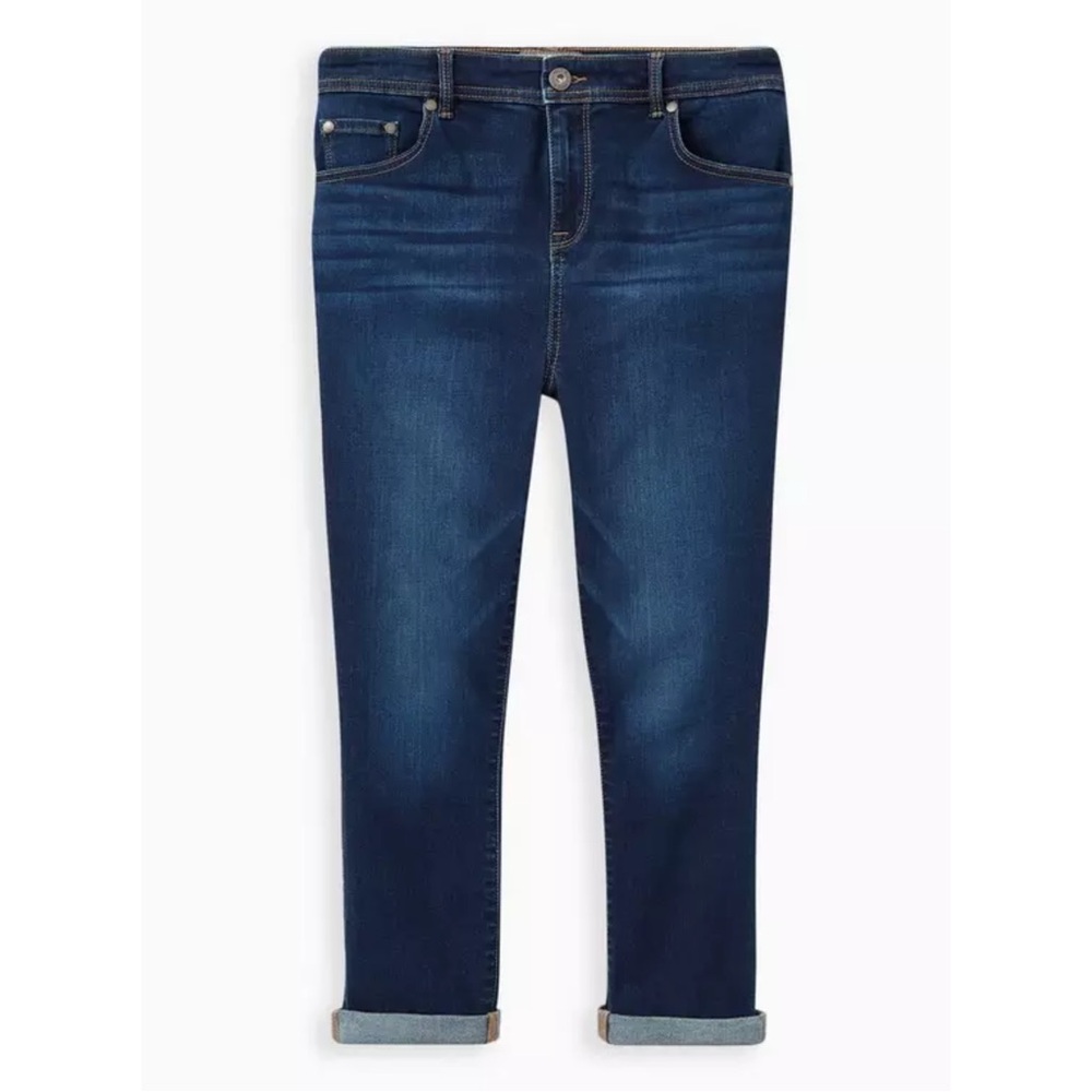Torrid 16 Crop Midfit Super Skinny Super Soft Denim Jeans Medium Blue Wash